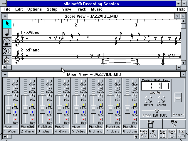 Midisoft Recording Session 1.07 for Windows - Edit